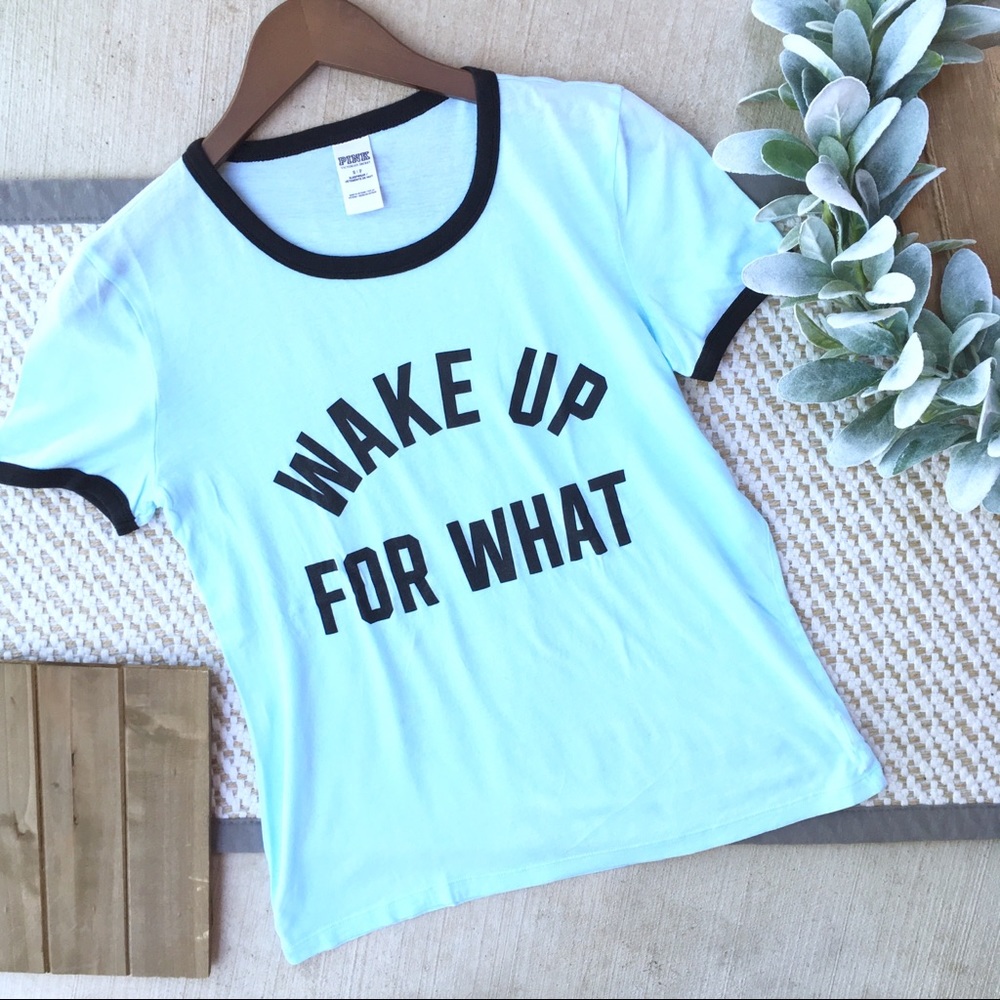 Victoria’s Secret PINK Wake up for What Blue Tee